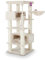 Petrebels Arbre à Chat Geant XXL Turnpike 190 Beige/Crème, 76 x 76 x 190 cm, avec poteaux de 15 cm de diamètre, Arbre à Chat pour Grands Chats