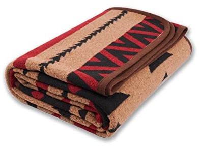 PuTian Thick, Warm, Soft and Washable Merino Wool Blanket, Ideal for Bed, Sofa, Camping, Outdoor, Pets, Travel, Khaki (51 x 63 inches)