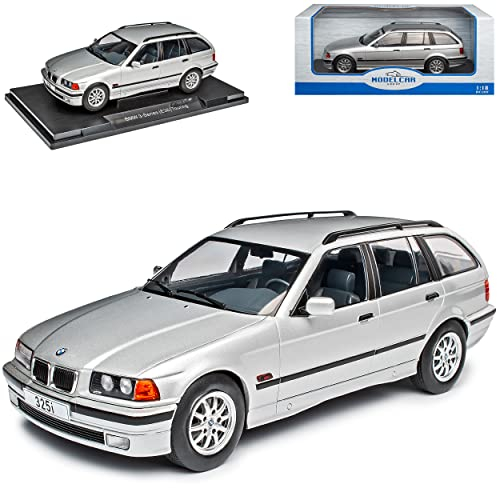 Model Car Group B-M-W 3er E36 Touring Kombi Silber 1990-2000 1/18 Modell Auto