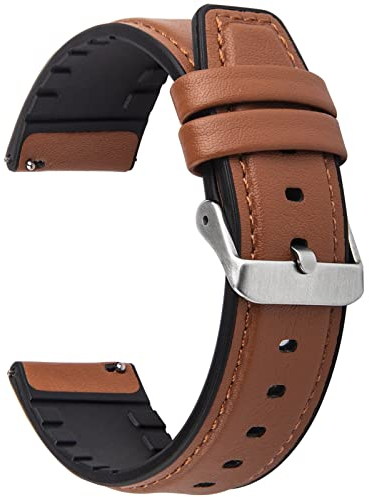 Fullmosa 22mm Silikon Uhrenarmband kompatibel mit Samsung Galaxy Gear S3 Classic/Gear S3 Frontier/Watch 46mm/Galaxy Watch 3 45mm/Samsung Gear 2 R380/Garmin Venu 3/2, Smartwatch Lederarmband