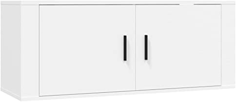 vidaXL TV Wandschrank Hängeschrank Fernsehschrank Lowboard Fernsehtisch TV Möbel Schrank HiFi-Schrank Hängend Wohnzimmer Weiß 100x34,5x40cm