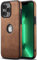 AIOVETEAB Cover Compatibile con iPhone 13 Pro Max,PU Pelle Premium Custodia Slim Sottile Retrò Business Flessibile Antigraffio Case Posteriore Protettiva Per iPhone 13 Pro Max (Marrone)