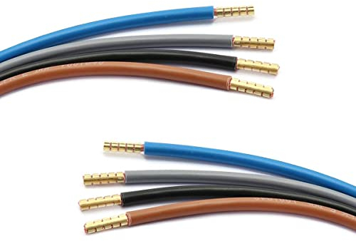 Xenterio 10mm² Zählerschrank/Elektroverteilung Verdrahtungssatz mit Aderendhülsen anschlussfertig gecrimpt (maschinelle Profipressung), Kabellängen 36cm (braun/schwarz/grau/blau)