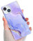 KERZZIL Luxuriöse Schutzhülle für iPhone 13, 15,5 cm (6,1 Zoll), glitzerndes Marmor-Design, quadratischer Rand, schick, schlank, goldbeschichtet, TPU-Silikon-Gummi, Gel, stabile Schutzhülle (lila)