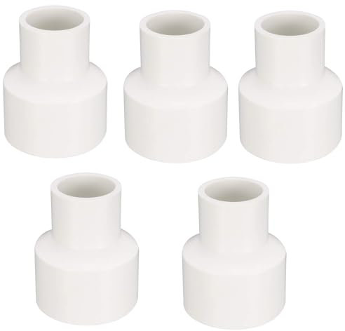 TA-VIGOR 5Pcs PVC Reducing Coupling Hub by Hub 32mm X 20mm Pipe Fitting Adapter Connector White, 32mm to 20mm Duct Reducer Pipe Fitting for Water Supplies Build