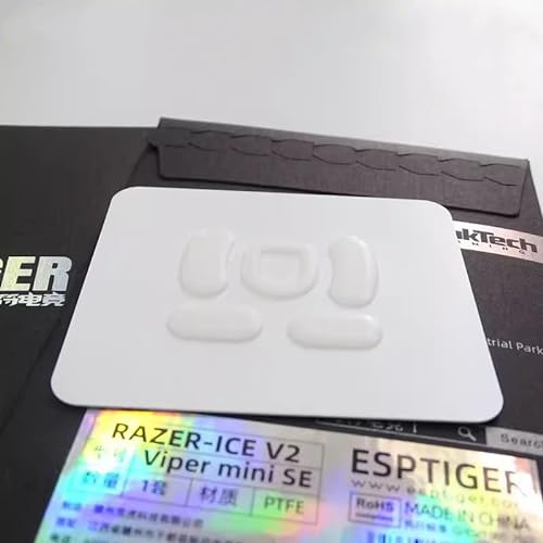 Gaming Mouse Skates ICE - V2 Skates for Razer Viper Mini SE Mouse Feet 2.5D Edge Treatment Smooth PTFE Material 3M Adhesive - White