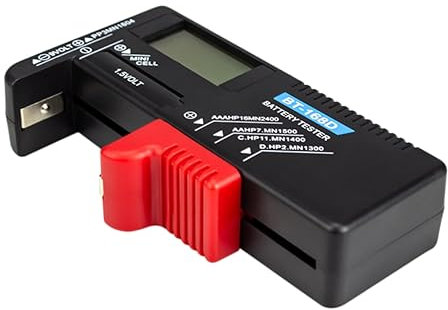 UKCOCO Batterietester Digital Für Aa Aaa 1,5v Und 9v Batterien Mit Anzeige Kompakt Leicht Für Heim Und Unterwegs