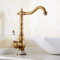 Namuoto Robinet Lavabo Retro Poignée Unique Robinetterie de Lavabo Robinet Salle de Bain, Style Rétro, Poignée en Céramique（Laiton Antique, Haut)