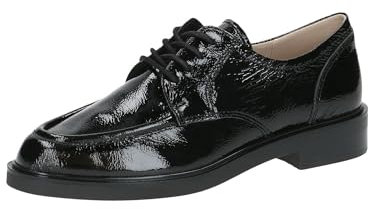 CAPRICE Damen Schnürschuhe aus Leder Elegant, Schwarz (Black Naplak), 38 EU
