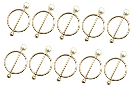 NUOBESTY 10St Schals Knopf T-Shirt-Clips Schal Schmuckherstellung Charms Schal Schal Slupper Hemd Halstuch-Ring-Clip Piraten-Partyhüte hausschuhe dritter Gang Klemmring Knoten