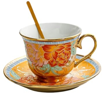 Ensemble de tasses à café en céramique européenne, tasse à café haut de gamme de l'heure du thé élégante pour cafés-B