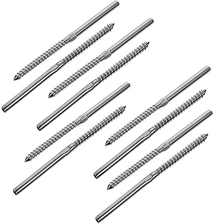jojofuny 10 Viti Filettate in Acciaio Inossidabile Per Ringhiere in Cavo Adatte Per Ferramenta Per Ringhiere in Cavo Per Esterni