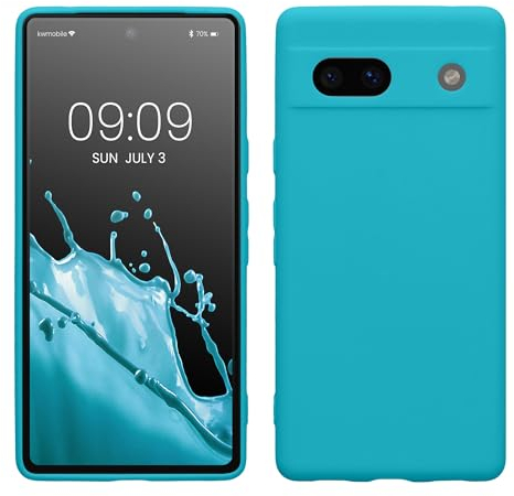 kwmobile Handyhülle kompatibel mit Google Pixel 7a Hülle - Handy Case aus weichem Silikon in Cool Glacier