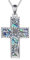 YAFEINI Kreuz Kette für Damen Sterling Silber Sonnenblume Anhänger Halskette Abalone Muschel Kreuz Schmuck Geschenke für Mädchen Männer (Kreuz Sonnenblume)
