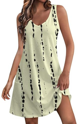 Robe Femme Plage Mi-Longue - Noir, Rose, Bleu Roi, Jaune - Grandes Tailles pour Rondes - Jean, Jupe, Été - XL
