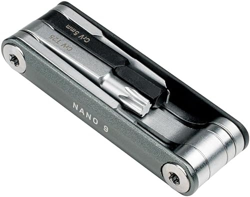 Topeak Nano 9 Multi-Tool - Kompaktes CNC-gefertigtes tragbares Werkzeug mit 9 Funktionen - Nano 9 (9 Funktionen)