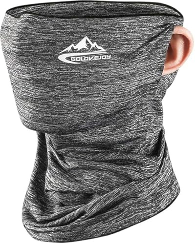 FonVan Bandana Gesichtsmaske mit Ohrschlaufen, Face Shield Halstuch, Coole UV-Schutz Halsschut, Sonnenschutz Maske für Damen & Herren, Schutzmaske für Motorrad Radfahren Wandern Trekking (Hellgrau)