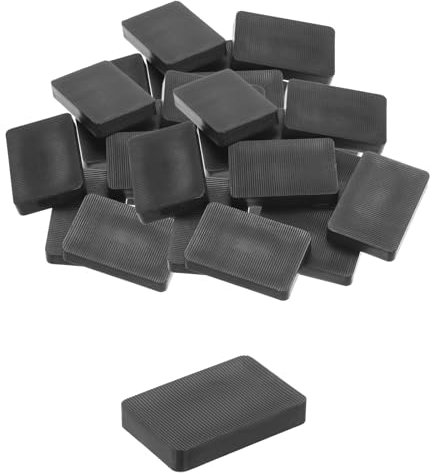 QUARKZMAN 50 Stück Unterlegplatten Kunststoff 60 x 40 x 10 mm Abstandhalter Fliesenkeile Distanzplatten Ausgleichsplatten Keile Distanzklötze Unterlegklotz Distanzhalter, Schwarz