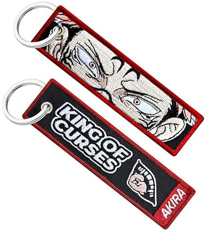 Genérico Anime Schlüsselanhänger - Ryomen Sukuna für Motorrad, Auto, Rucksack - Origineller Manga-Stoff