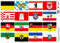 Daged 16 Bundesländer Deutschland Flaggen Fahnen Set Aufkleber Karte Sticker-Bogen - PKW Auto Fahne Flagge Decal - BL