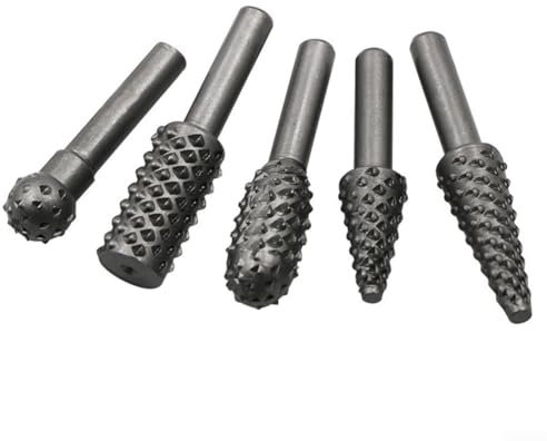 Juego de limas giratorias para carpintería, perfecto para grabado intrincado, 510 piezas (5 piezas grises)