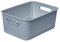 SmartStore Storage Basket with Handles in Blue 11.4L (36.5x27x15cm) | Plastic Storage Bin from Recycled Plastic | Essence L Storage Box fits A4 paper| Storage with 10-year Warranty