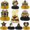 80th Birthday Table Decorations for Men - Black and Gold Party Supplies Honeycomb Centerpieces Cake Toppers for Women, 17 Pieces Cheers to 80 Years Vintage 1945 Decor Happy 80th Birthday