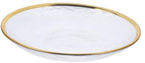 KOCKSHION Glasschale Platte Obst Salatteller Golddekor dekorative Platzteller family sup snack teller dinner plates dining turntable Familienessen Servierteller Restaurantteller Glasteller