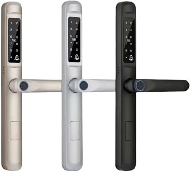 Cerradura de puerta inteligente Digital electrónica con huella dactilar, resistente al agua, con Bluetooth, aplicación Ttlock, cerradura sin llave con código RFID for aluminio/puerta corredera(Ttlockw