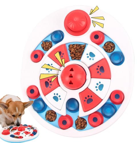 Uoqpty Plato de comida de rompecabezas para mascotas, cuenco de alimentación interactivo para perros, alimentador lento interactivo, rompecabezas mental, juguetes de enriquecimiento, dispensador de