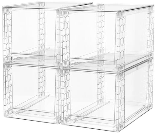A-LuGei Stapelbare Schubladen aus Acryl, 30 cm, Make-up-Organizer, Badezimmer-Organizer und Aufbewahrung, unter der Spüle, Kunststoff-Aufbewahrungsbehälter