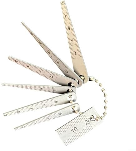 Feeler Gauges, Fire Door Gap Gauge, Stainless Steel Gap Gauge Set, 7 Pieces Pocket Tapered Ruler 1-6mm 20Mm Thickness Feeler Measurement Tool