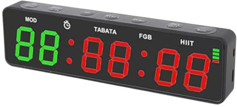 Bewinner Fitnessstudio -Timer, Trainingsintervall -Timer Stoppuhr Countdown Große Digitale Wanduhr, Große LED -Display -Wanduhr, Digitaler Timer für Fitness Home Garage Boxing Outdoor Sport