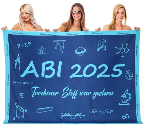 Namalu ABI 2025 Badetuch Extra Groß Geschenke Strandtuch Abitur 2025 Handtuch Strandtücher Duschtuch Badehandtuch Teppich für Abschlussfahrt Geburtstag Dusche Schwimmen(Dunkelblau,Akademischer Stil)