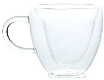 Bicchiere da caffè creativo a forma di cuore doppio strato, per casa e ufficio, grande vetro a doppio strato