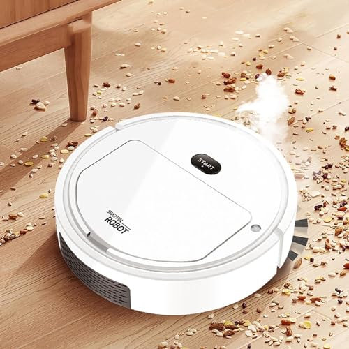 Robot Vacuum Cleaner with Humidifier Spray, 2 in 1 Household Robotic Vacuum for Pet Hair, Hard Floors & Carpets, Ultra Slim & Quiet Design, Powerful Cleaning Solution