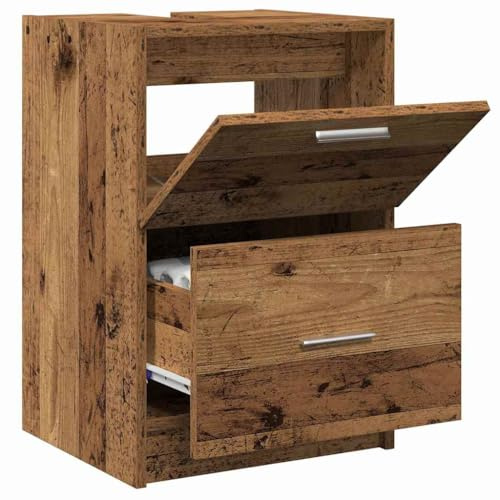 vidaXL Badezimmerschrank Altholz 40 x 37 x 59 cm Holzwerkstoff | Der Schrank schafft eine frische, stylische Atmosphäre, die perfekt für moderne Badezimmer geeignet ist,