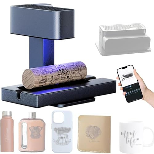 FHRKA Mini Desktop Laser Engraver, Portable Laser Engraving Machine Kits with Folding and Height-Adjustable for Wood Leather Silicone