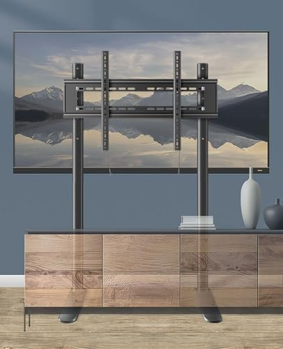 YUZDNM Supporto da Pavimento per TV Regolabile in Altezza per TV da 55-100 Pollici - Supporto da Pavimento Universale, Perfetto per Angoli e camere da Letto