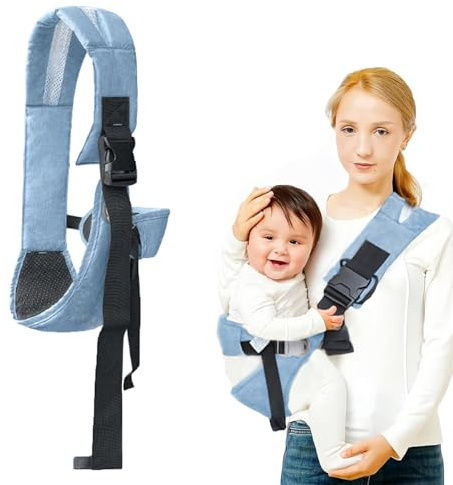 Réglable Porte Bebe Capacité de Charge 25 KG Baby Carrier Bleu Echarpe de Portage Bebe Respirant Ergonomique Convient aux Nouveau-Nés de 3 à 36 Mois