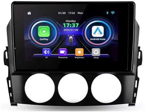 RoadsterPlus Android 9 Zoll Autoradio für Mazda MX-5 NC 2005-2015 mit GPS-Navigation, Bluetooth, Rückfahrkamera, Lenkradsteuerungen (A1400 8 Core 4G + WiFi 2G+32G)