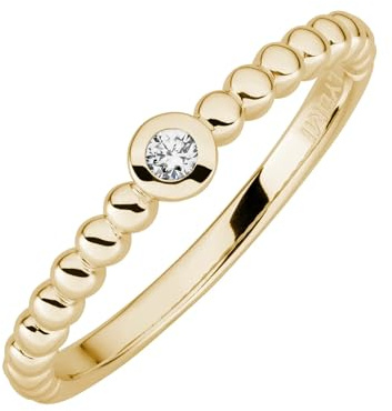 Lyomi Damen Ring 585/- Gold Glänzend Diamant Lab Grown gelb 0,04ct. 067370176-1