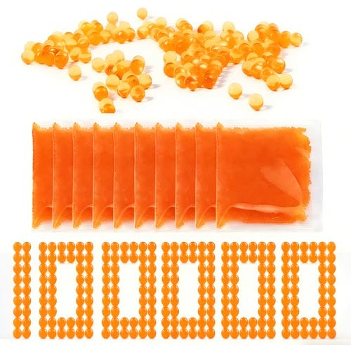 AUEJACKY Palline Gel per Piante 100000PCS Perle d'Acqua, per Piante, Fiori, Riempimento di Vasi, Decorazioni Natalizie, Composizioni Floreali, Decorazion. (Arancione)