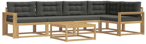 vidaXL Outdoor-Sofagarnitur 6 pcs Weiß und Anthrazit 79 x 79 x 37 cm, Modernes Gartenmöbelset, wetterfestes Sofa, schicke Sitzgruppe, langlebige Liege fürs Poolside