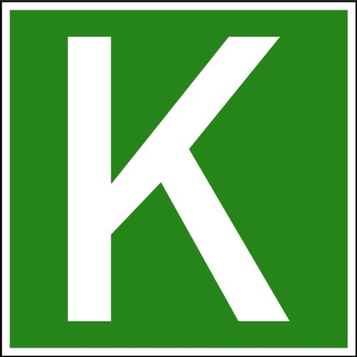 Aufkleber Fahrzeugkennzeichen grün/weiß K für Kombiverkehr 200x200mm