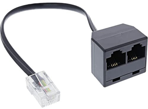 InLine 69933B ISDN Verteiler 1x RJ45 St an 2x RJ45 Bu, (8P4C) mit 15cm Kabel, ohne Endwiderstände