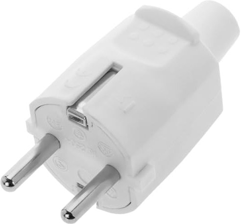 BeMatik - Clavija Enchufe schuko Recto Macho Blanco