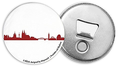 Köln Flaschenöffner Kühlschrankmagnet - Kapselheber Bieröffner, Rund Magnetisch Weinrot