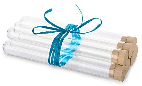 Tuuters Glas Reagenzglas mit Korken Verschluss, 10 Stück, Reagenzgläser zum Befüllen (180 x Ø18 mm)