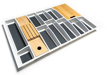 Generic Lana Solution Besteckeinsatz für 90 er bis 120 er Schubladen, 480,5 mm x 710 mm, weiß